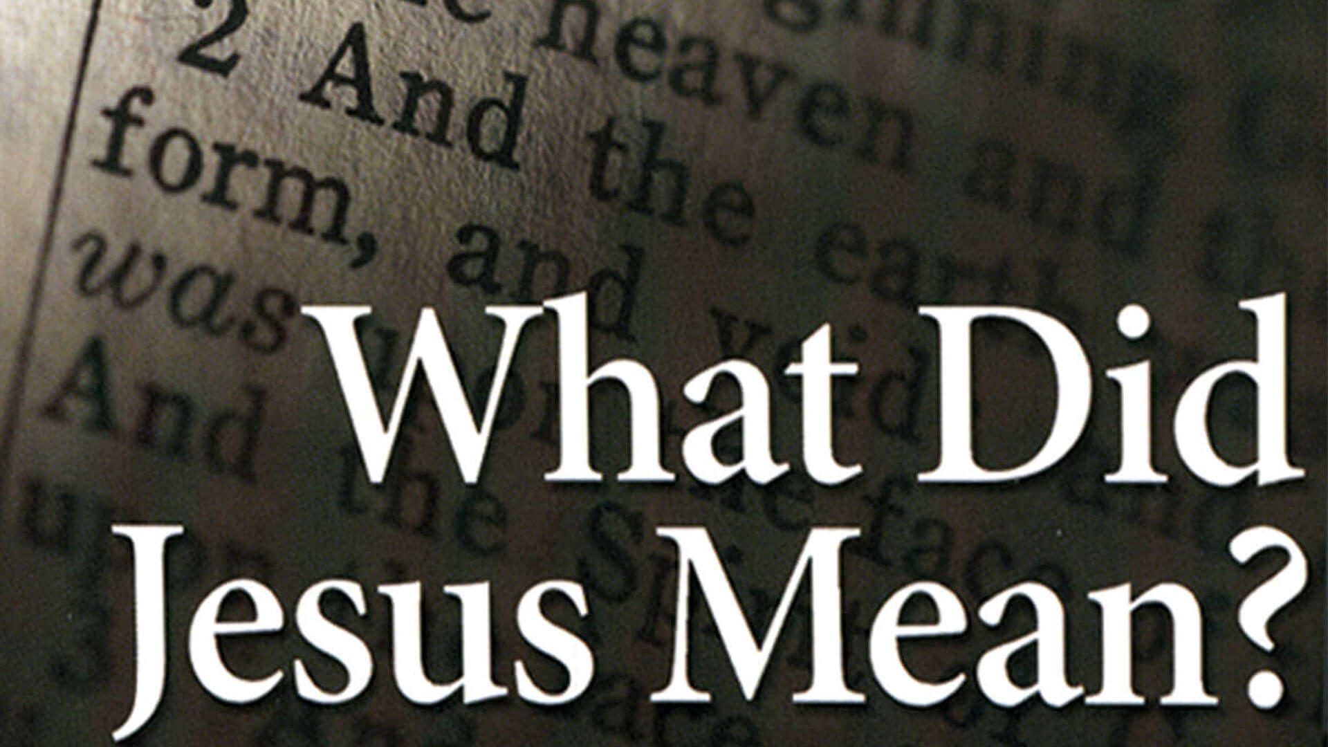 What Did Jesus Mean?